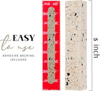 SURI Mezuzah Case – 5 Inch Terrazzo Cream and Pink Concrete Jewish Door Mezuza Cover with Printed Scroll, Self-Stick Adhesive, Fits a 4 Inch Scroll, Gift Box Included
