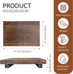 Wood Riser Rustic - Rectangular Pedestal Stand - Brown, 9 x 6 x 1.5 Inch