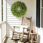 Large Boxwood Wreath for Front Door, 28" Artificial Spring and Summer Greenery Wreathwith White Flower Buds, All-Season Home Decor for Walls, Windows, Parties, Weddings, Indoor Outdoor