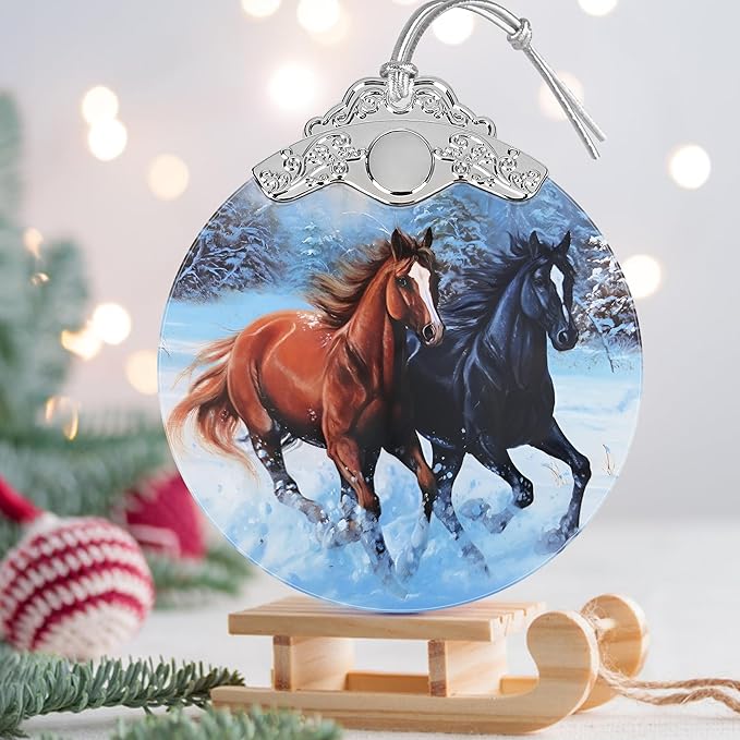 Stained Glass Suncatcher Ornament - Horse Christmas Decorations - Christmas Ornaments for Tree - Holiday Present Ideas - Gift Exchange