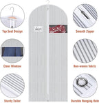 Univivi 60 Inch Lightweight Garment Bag for Hanging Clothes, Full Zipper Dress Bags for Gowns Dress Cover with Clear Window and ID Card Holder for Suits, Long Dress, Coats, 10 Pack, White