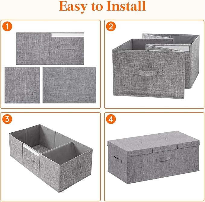 Lifewit 100L Under Bed Storage Containers, 11.8 Inch Tall Underbed Clothes Storage Organizer Bin with Sturdy Sidewalls, Bottom, 3 Lids, Deep Storage Drawer for Clothes, Shoes, Blankets, Pillows 2 Pack