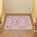 Moynesa Floral Pink Washable Rug, 2x3 Boho Bathroom Rugs Non Slip Soft Bedroom Accent Mat Ultra Thin Flower Small Indoor Door Mat for Entryway Kitchen Bedside, Pink