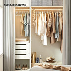 SONGMICS Clothes Hangers, Pack of 50 Plastic Coat Hangers, Space-Saving, Cloud White and Dark Gray UCRP050W50