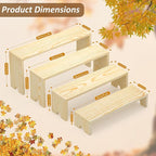 2 Set Wooden Cupcake Stand for Decor, 4 Tiered Stackable Display Risers, Farmhouse Decor Wood Dessert Table Display Set for Party, Vendor Events, Original Wood