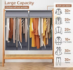 MISSLO 43" Hanging Garment Bags for Hanging Clothes Fully Enclosed Coat Bags for Closet Storage Clothes Cover with Large Clear Window and 3 Zippers (Rack not included), 2 Packs