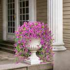 2PCS Artificial Hanging Flowers, 132 Violet and Eucalyptus Vines Fake Hanging Plants for Wall Home Room Garden Artificial Flowers for Decoration