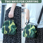 Hard baseball hat case, Hat Carrier Travel Case with Adjustable Shoulder Strap, Hat cap case for 3 Baseball Caps - Perfect for Traveling & At-Home Storage (Camo Green)