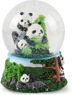 Elanze Designs Playful Panda Bears Magical Tabletop Dresser Nightstand Figurine Decoration 100MM Sturdy Glitter Water Wind Up Musical Snow Globe Plays Tune Born Free