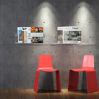 2 Pack Clear Acrylic Magazine Holder, Wall Mount Hanging Bookshelf Literature Storage Rack, Brochure File Display Shelf for Waiting Room, Living Room, Office, Home