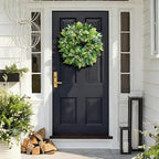 24 Inch Green Wreath for Front Door - Artificial Greenery Wreath with Berries, Indoor Outdoor All Season Year Eucalyptus Wreath for Farmhouse Home Decor, Spring Summer Fall Winter