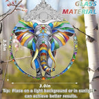 Stained Glass Suncatcher Ornament - Elephant Christmas Decorations - Christmas Ornaments for Tree - Holiday Present Ideas - Gift Exchange