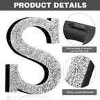 Qunclay 8'' Silver Crystal Diamond Bling Letters Crushed Diamond Decoration Wooden Glitter Letter with Screw and Hooks Rhinestone Gift for Wedding Y2k Mcbling Bedroom Wall Decor (Letter S)