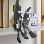 2Pcs Coffee Gnomes Plush Doll - Swedish Tomte Elf Dwarf Figurines, Scandinavian Collectible Gnome Decor, Dangle Leg Shelf Sitters for Home Kitchen Bar Farmhouse Decoration, Coffee Lover Gifts