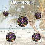 Stained Glass Window Hanging, Purple Green Flowers Sun Catcher for Door Home Decor Plants Suncatcher Christmas Mother's Day Birthday Gifts for Women Men Mom and Nana 11.8 in