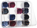 Tie Rack Organizer, Clear Tie Organizer Box, Acrylic Tie Display Rack for 16 Ties Storage, Tie Box Organizer for Men Tie Holder (Transparent)