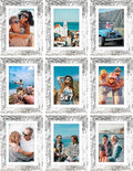 Vittanly 5x7 Picture Frames Set of 9, Shatter Resistant Plexiglass, Display 4x6 Pictures with Mat or 5x7 without Mat, Photo Frames for Wall or Tabletop, Engineered Wood, Distressed White