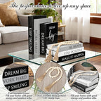 Menkxi 6 Aesthetic Decorative Books Set with Tassel Wood Bead Motivational Table Decor Encouragement Faux Book with Inspirational Design for Home Coffee Table Modern Decoration Photo Storage Box