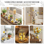 DomeStar 24PCS Yellow Decorative Balls for Bowl Centerpiece, 2 Inch Rattan Bowl Fillers - Wicker Twig Orbs Spheres for Yellow Kitchen Home Decor Vase Table Scatters