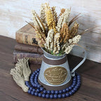 Farmhouse Decor Beads 59in Wooden Bead Garland with Tassels Rustic Coastal Room Accent Halloween Decorations for Home Wall Hanging Kitchen Island Table Mantle Shelf Country Decor, Navy Blue