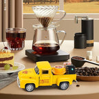 Vintage Mini Metal Pickup Truck with The Coffee Decor and The 4 Books,for Home Farmhouse Kitchen Decor & Coffee Decorations (Coffee-Yellow)
