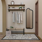 Clothes Rack 36in, 2 Tier Wall Mounted Garment Rack with Real Wood Shelf, Heavy Duty Hanging Clothes Rack, Multi-Purpose Hanging Rod, Space-Saving Closet Storage