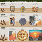 ANBOXIT Plate Display Stand, 4 Inch Plate Holder for Displaying, Decorative Picture Frame Dish Photo Plaque Platter Wood Stand