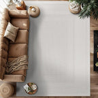 Micro Loop Indoor Rug White 8x10 Boho Geometric Neutral Area Rugs for Living Room Soft Luxury Modern Low and High Pile Durable Stain Resistant Non-Shedding Indoor Area Carpet 8 x 10