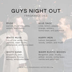 Eternal Essence Oils Guy's Night Out Set of 6 Premium Fragrance Oils - Includes Including Happy Men, Blue Sage, White Sand, Warm Rustic Woods, Musk, and White Musk Scented Oils - 10ML