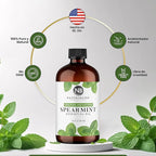 NaturoBliss Spearmint Essential Oil, 100% Pure and Natural Therapeutic Grade, Premium Quality Spearmint Oil, 4 fl. Oz - Perfect for Aromatherapy and Relaxation