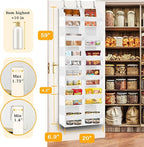 Over The Door Organizer 6 Tiers, Extra Large Behind Door Storage of 12 Compartments, 80 lbs Weight Capacity Hanging Storage Organizer with Clear Window Kids Toys, Shoes,Diapers, Room Storage, White