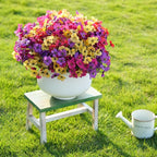 24 Bundles Artificial Flowers for Outdoor Faux Plants for Spring Summer Decoration, UV Resistant Realistic Silk Plastic Fake Flowers Garden Porch Patio Balcony Yard Front Home Decor