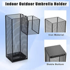 OwnMy Metal Umbrella Holder for Entryway, Indoor Umbrella Stand for Entryway with Small Basket and Draining Tray, Modern Umbrella Storage Stand Rack for Home Office Hotel Entrance, 16.5" Height
