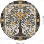 Wall Picture, with Tree Pattern Printed Circular Iron Hanging Picture,Wall Art Decor,Home for Bedroom Living Room Bathroom Decor,Iron Painting 11.8X11.8 in