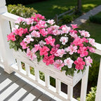 Artificial Fake Flowers for Outdoor, 8 Bundles Faux Plants Silk Flowers Spring Decoration UV Resistant No Fade Plastic Flowers for Outside Planters Home Porch Patio Yard Garden Decor