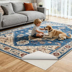 Songrey Non-Slip Rug Pad 2x10 FT, Extra Thick Carpet Pads for Hard Surfaces, Prevents Sliding and Secures Rugs, Provides Floor Protection with Comfort Cushioning