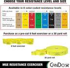 CanDo Multi-Grip 6 Foot Exercise Resistance Band with Hand/Foot Loops for Total Body Workouts, Training, Rehab, Stretching and Therapy