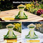 Meditation Mushroom Resin Statues – Cute Yoga Mushroom Figurines for Desk, Home, Office & Garden Decor – Zen Resin Sculptures for Living Room, Patio, Tabletop & Backyard (1 Pack, Frog)