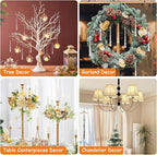 12pcs Crystal Icicle Christmas Tree Ornaments, Glass Beads Hanging Chandelier Pendants for Christmas Party Wedding Winter Decorations (White Clear)