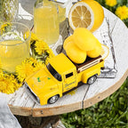 Lemon Truck Decor Vintage Metal Truck Tiered Tray Decor Lemon Party Decorations Summer Farmhouse Yellow Car with Mini Fake Lemons for Home Kitchen Tabletop Centerpiece Supplies