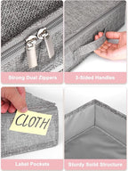 4-Inch Tall Under Bed Storage Container, Low Profile Underbed Storage Bin w/Rigid Sidewalls & Bottom, Shallow Storage Organizer with Lid for Couch, Sofa & Crib, 2-Pack, 33.5 x 16 x 4 Inch, Gray