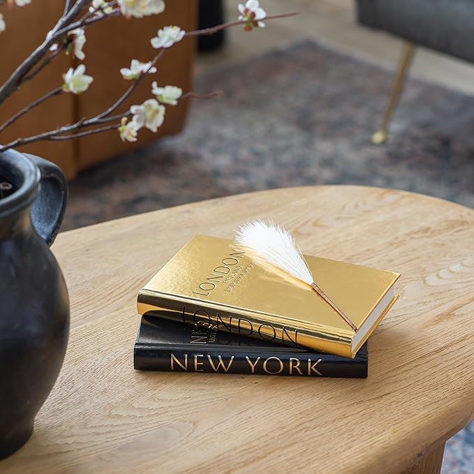 Decorative Books for Home Decor – Decorative Hardcover Display Faux Books for Bookshelf – Black and Gold Foiled Decor Books for Coffee Table – Fashion Designer Books Decor Set of 3 (Black and Gold)