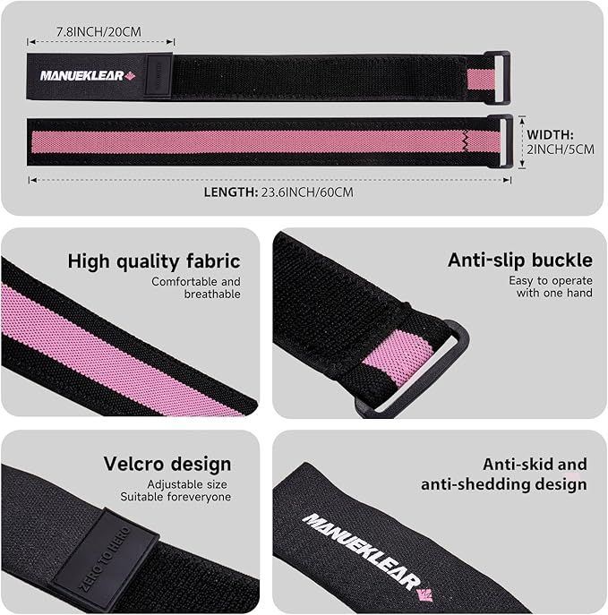 MANUEKLEAR Blood Flow Restriction Bands for Women Glutes Leg, Booty Bands for Women Butt Lift, BFR Occlusion Thigh Bands for Workout Squat Hip Building