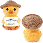 Valentines Gifts for Mom, Handmade Crochet Emotional Support Chicken, Birthday Gifts for Mom, Women, Mother in Law, Cute Chicken Desk Decor, Funny I Love You Stocking Stuffers for Moms