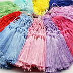 Tassels for Decoration 13cm/5 Inch Silky Floss Bookmark Tassels Hanging Rope for Jewelry Making DIY Craft Accessory(Deep Green)