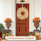 26 Inch Fall Wreaths for Front Door Outside，Realistic Autumn Wreath Outdoor，Large Halloween Thanksgiving Artificial Flowers Wreath，Fall Decorations for Home Front Porch Yard Window Farmhouse Decor