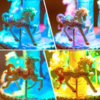 Elegant Blue Carousel Music Box,Handcrafted Rotating Horses & Floral Details Musical Figurine, for Birthdays,Christmas,Valentine's Day,Birthday,Home Décor,Plays You are My Sunshine Tune