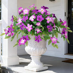 Artificial Hanging Faux Flowers for Outdoors Planters 2PCS Fake Flowers Silk Hibiscus Flowers for Outside Outdoor Faux Hanging Plants UV Resistant Spring Home Front Porch Decoration