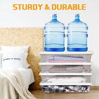 4 Pcs Plastic Under Bed Storage Containers with Lid Wheel Handle, Transparent Large Capacity Stackable Latching Storage Bins for Closet Bedroom Clothes Shoes Blanket(23.7 x 15.8 x 5.2,White)