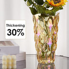 CEMABT 9.5inch 3.4 lb Glass Vases for Flowers Unbreakable Thickened Morden vase for Tables Centerpieces,Colorful,Vintage and Clear Rose Large Flower vases for Bouquet Unique Gifts（Gold）